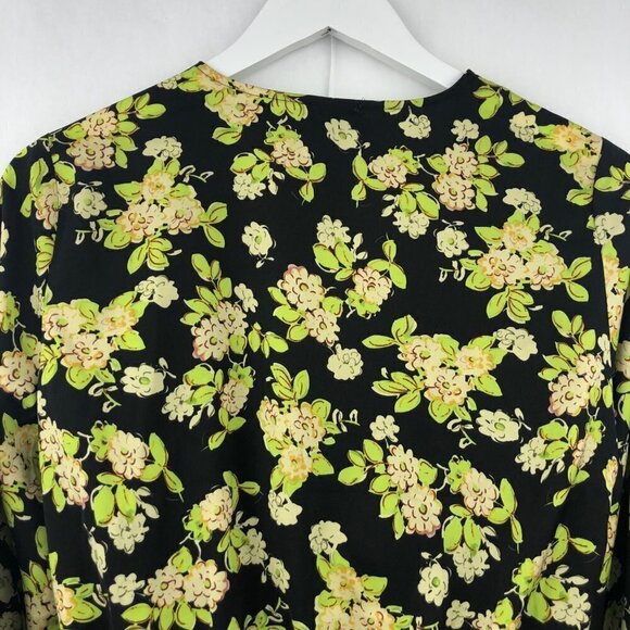 Industry Mangostan Long Sleeve Floral Print Wrap Blouse Size Medium - Picture 14 of 16